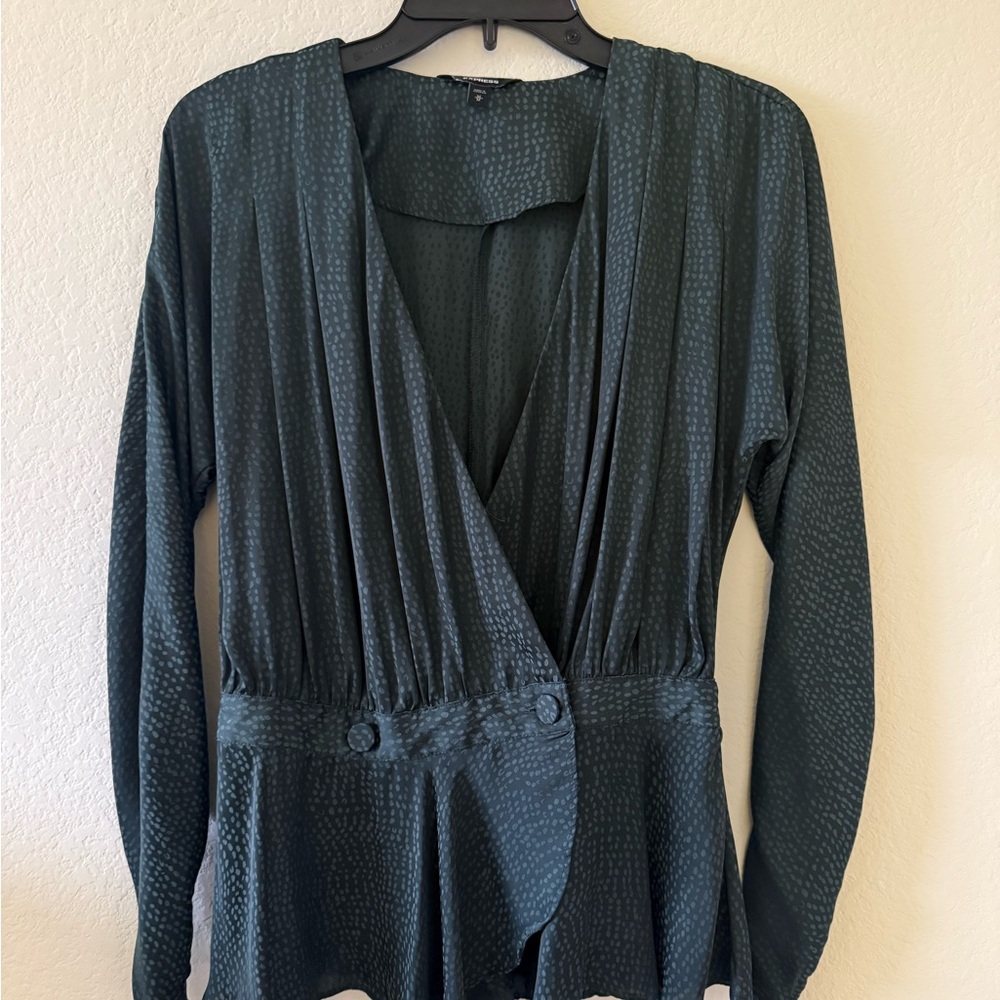 EXPRESS Elegant Dark Green Blouse